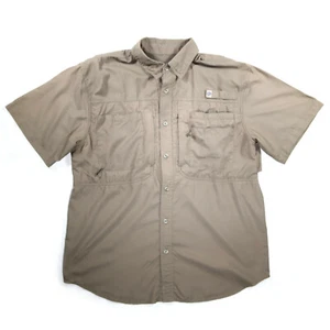 Reel Legends Vented Fishing Shirt Short Sleeve w/ Mesh Lining Men's Size L Brown - Picture 1 of 9