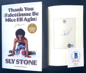 SLY STONE SIGNED FALETTINME BE MICE ELF AGIN BOOK AND THE FAMILY SINGER BAS - Picture 1 of 2
