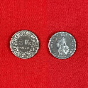 2 franc suisse pièce de monnaie 1972 helvetia debout - Foto 1 di 4