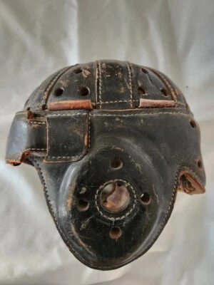 Vintage 1920's very rare and unique FairPlay Co. All Leather Football helmet - Image 1 of 4