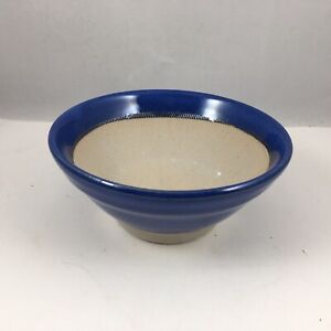 Japanese Suribachi Mortar Food Preparation Bowl 5"D Ceramic Blue Made in Japan