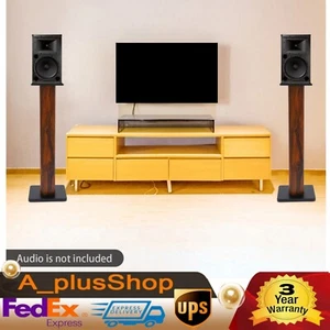 1Pair Wood Column Bookshelf Floor Speaker Stands Home Theater Speaker Bookshelf - Picture 1 of 16