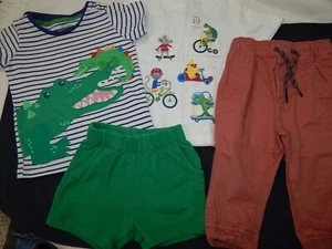 Boden GAP Hann Boys 12-18 Months (4) Piece Pants Shorts ALLIGATOR Shirt Bundle C - Picture 1 of 13