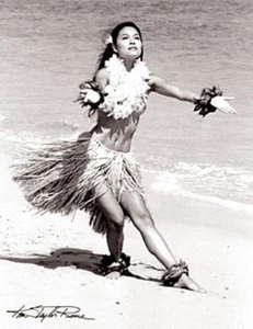 Kim Taylor Reece "He u'i" 11 X 14 Double Matted Hawaiian Hula Print - New - Picture 1 of 2
