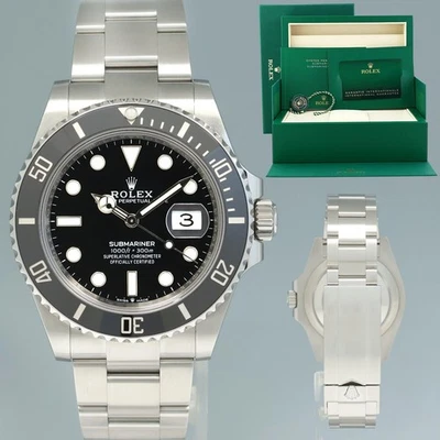 2025 НОВЫЕ БУМАГИ Rolex Submariner 41 мм черная керамика 126610LN часы коробка - Изображение 1 из 4