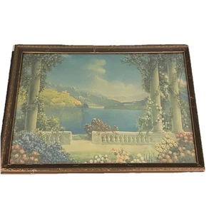 Antike R. Atkinson Fox Art Deco Lithographie Blue Lake - Bild 1 von 11