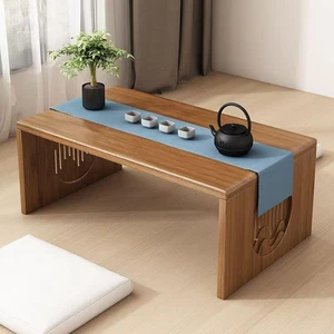 31.5" Bamboo Japanese Folding Floor Table, Low Tatami Tea Table Portable - Picture 1 of 9