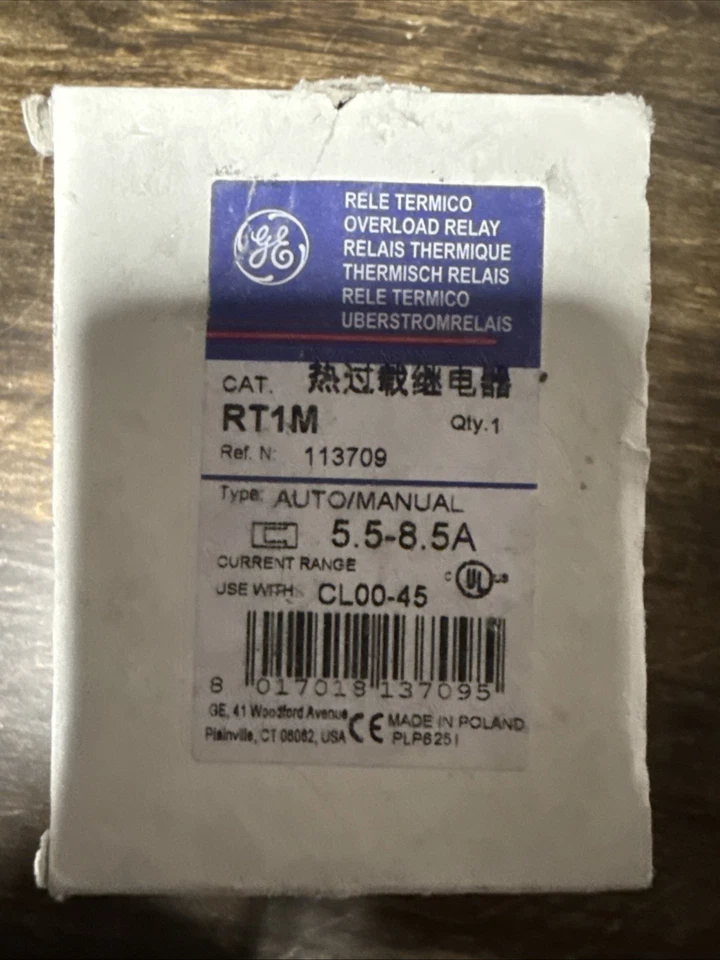 GE RT1M Overload Relay 5.5A - 8.5A New in Box Free Shipping - Image 1 of 1