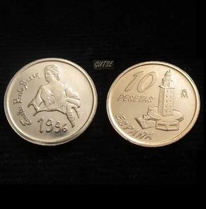 SPANIEN, JUAN CARLOS I, 10 PESETEN 1996, "BAZÁN", ORIGINAL GLANZ, BANKFRISCH. - Bild 1 von 1