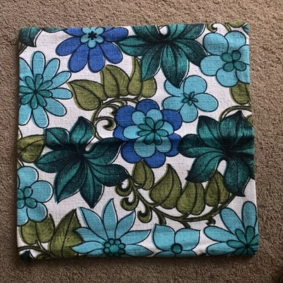Handmade Vintage 1960s  1970s Floral Fabric Cushion Cover - Image 1 of 3