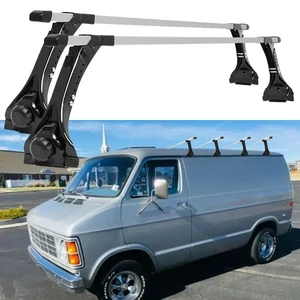 4pcs For Dodge Van B200 Fullsize Van Roof Rack Cross Bars Crossbars Cargo Kayak - Picture 1 of 18