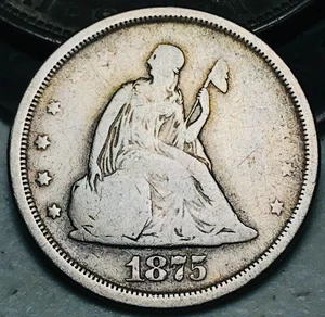 1875 S Twenty Cent Piece 20C Ungraded 90% Silver US Coin CC27313 - Picture 1 of 6