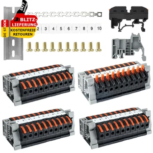 Reihenklemmen Hutschiene 40PC Hutschienen Klemmen Verbindungsklemmen Klemmleiste - Bild 1 von 7