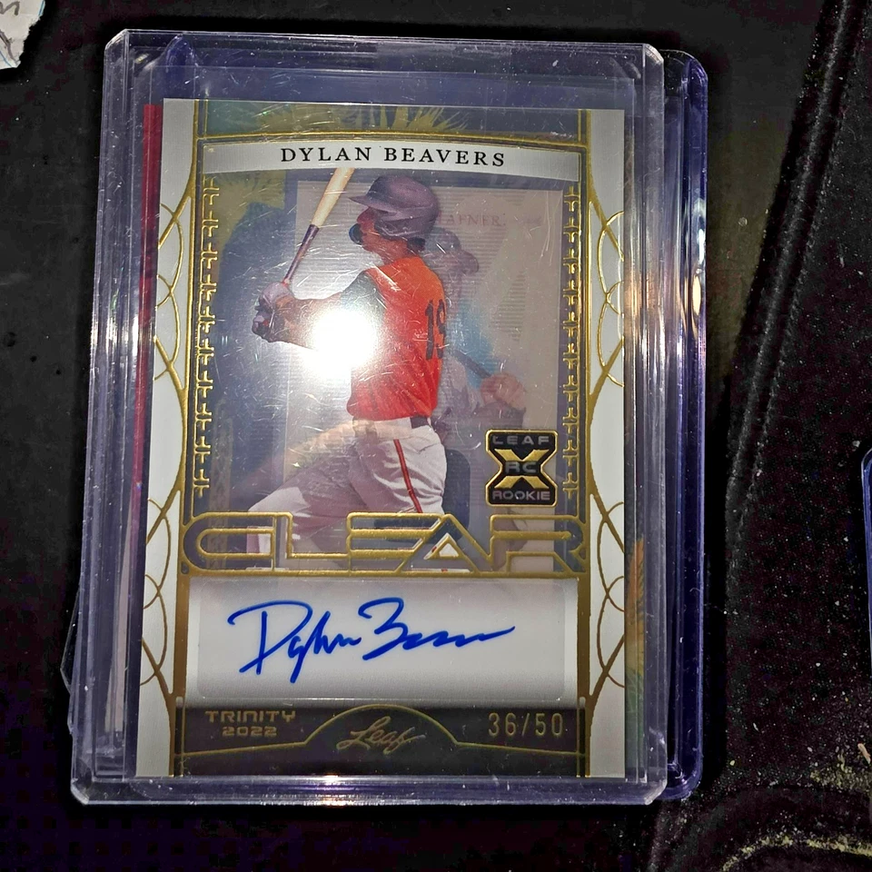 2022 LEAF TRINITY CLEAR AUTO CA-JF1 DYLAN BEAVERS XRC AUTO 36/50 - BALTIMORE - Image 1 of 2