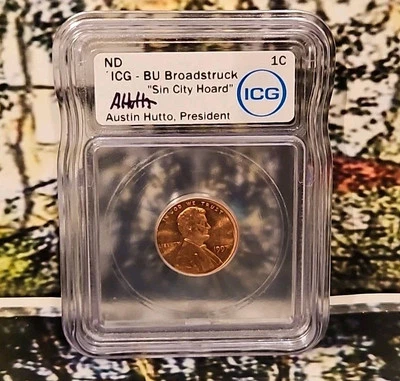 1997  Broadstruck Lincoln Penny - BU Error - ICG - Austin Hutto Signed - Image 1 of 4