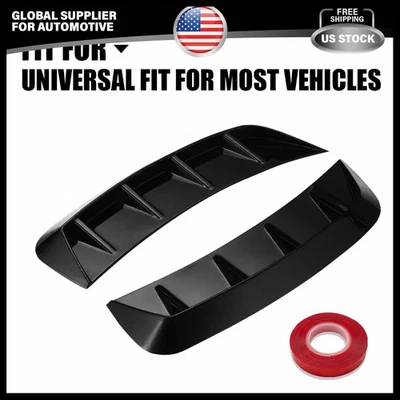 1/2 JUEGO Guardabarros Coche Ventilaciones Laterales Ala de Aire Ventilación Borde Universal Coche Accesorios Negro Foto 1 de 4