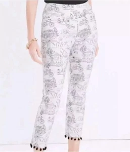Chicos Summer Capris / Crop Pants 1.5 8/10 Sanibel Pompom - Rare Find - Picture 1 of 9