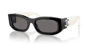 Chanel CH5525 rechteckige Sonnenbrille 52 mm schwarz weiß/grau polarisierte Gläser 100 % UV - Bild 1 von 3