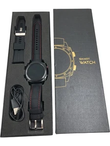 Cubot Smart Watch Touchscreen Heart Rate Black Case Red Band T2080 HY15 - Picture 1 of 6
