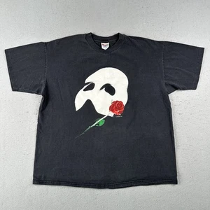 Vintage Phantom Of The Opera Shirt Men’s XL Black Short Sleeve Mask Rose 1986 - Picture 1 of 9