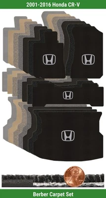 Juego de alfombrillas bereber personalizadas para Honda CR-V 2001-2016 con logotipo (4 piezas) #SFA Foto 1 de 4