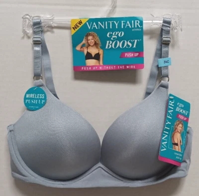 NWT Vanity Fair Ego Boost Wireless Push-Up Bra Bra 72301 Size 34C Seaside Mist - Image 1 of 3