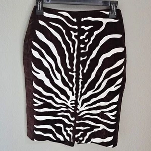 Velvet Zebra Print Pecil Skirt Etcetera Size 0 - Picture 1 of 5
