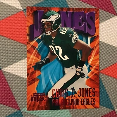 1997 Skybox Impact Rave Chris T Jones #105 Eagles 65/150 made - College Miami - Image 1 of 2