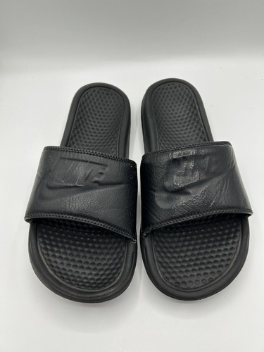 Sandali Nike ragazzo neri slides swoosh impermeabili gomma giovani taglia 9