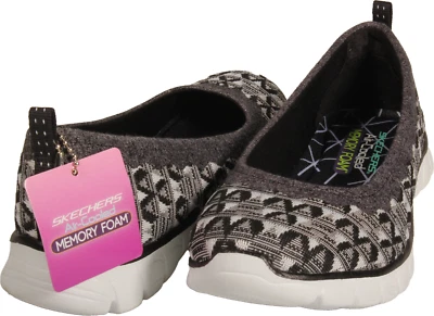 Skechers EZ Flex - Wild N Free Womens Flat Black / White US Size 7 - Image 1 of 3