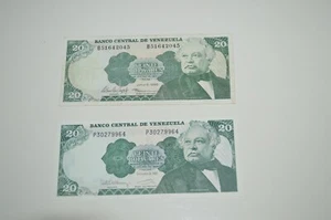Lote de 2 Billetes Venezuela 20 Bolívares 1992 1995 - Imagen 1 de 2