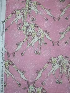 Tina Givens Fabric Riddles Rhymes Giraffe Fun Mouse Dandelion Hearts Pink Yard - Picture 1 of 7