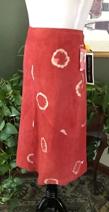 Falda De Colección Nordstrom Elements por Vakko Rosa/Blanco Gamuza Cuero Cabra Gamuza 6 Nuevas Con Etiquetas - Imagen 1 de 8