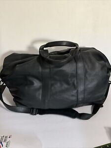 Tumi Leather Large Carry On Duffle Bag Black