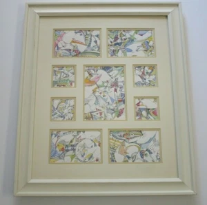 VINTAGE ABSTRACT CUBIST CUBISM DRAWING LOT COLLECTION OF 9 SMALL GEM MODERNIST - Picture 1 of 11