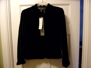 Nueva con etiquetas Chaqueta de Carrera Silkland Talla 8P Negra Terciopelo Sin Botones Mezcla de Seda - Imagen 1 de 3