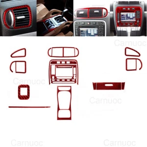 22Pcs Red Carbon Fiber Dashboard Gear shift Cover Trim For Porsche Cayenne 03-10 - Picture 1 of 12