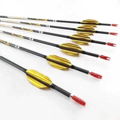 Carbon Arrows 350 400 500 600 700 800 900 Spine Shaft Compound Recurve Bow - Image 1 of 4