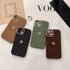 Anti Scratch Metal Ring For iPhone 15 14 12 13 Pro Max Lines Camellia Flower - Picture 1 of 10