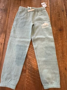NEW Roots Youth Girls Sweatpant Jogger Pants Aqua Blue Size 7 Canada - Picture 1 of 7