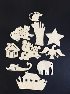 10 Vintage Scherenschnitte Cut Paper Handmade Christmas Ornaments Folk Art - Picture 1 of 5