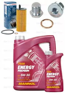 FOR BMW 3 SERIES E92 E93 320D BOSCH SERVICE KIT 6L 5W30 OIL & FILTER + SUMP PLUG - Picture 1 of 1