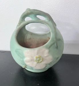 Vintage Weller Pottery Flower Bowl Jardiniere Planter Basket - Picture 1 of 8