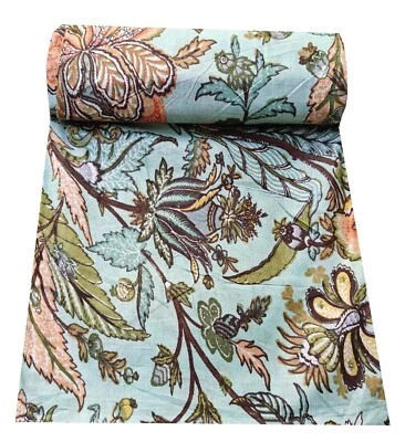 Indian Fabric Cotton Fabric By Yard Hand Block Print fabric Dressmaking Floral A - Image 1 of 4