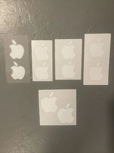 NEW White Apple Logo Sticker Decal - Genuine OEM - Set Of 5 - 10 Total Stickers - Picture 1 of 1
