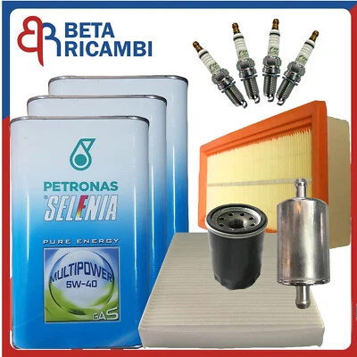 SELEZIONATI DA BT RICAMBI Kit Tagliando Fiat Panda 1.2 GPL (312) 500 Ypsilon Bi-Fuel 4 Filtri Olio Candele