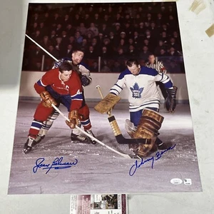 Jean Beliveau and Johnny Bower DUAL SIGNED 16x20 Photo JSA /Coa - Picture 1 of 3
