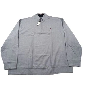 Tommy Hilfiger French Rib Quarter-Zip Pullover Mens 5XLT Big Tall Blue Sweater - Picture 1 of 7