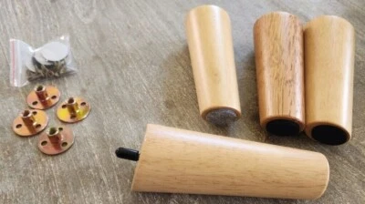 LBW Solid Wood Furniture Legs, 4 Set Slanted 5.95'' Table Corners - Image 1 of 2