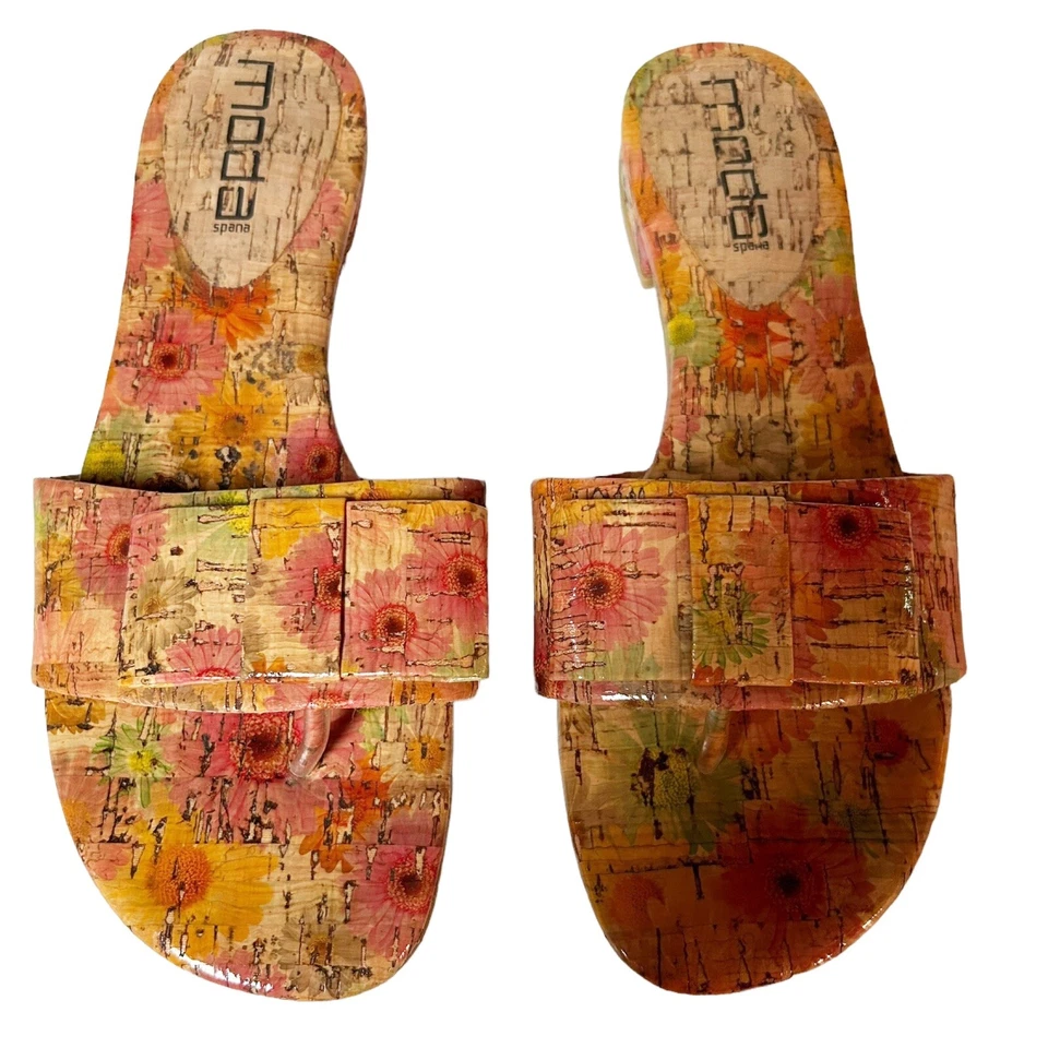 Moda Spana Size 7.5 Floral Slide Sandals Has Flaw - Image 1 of 4